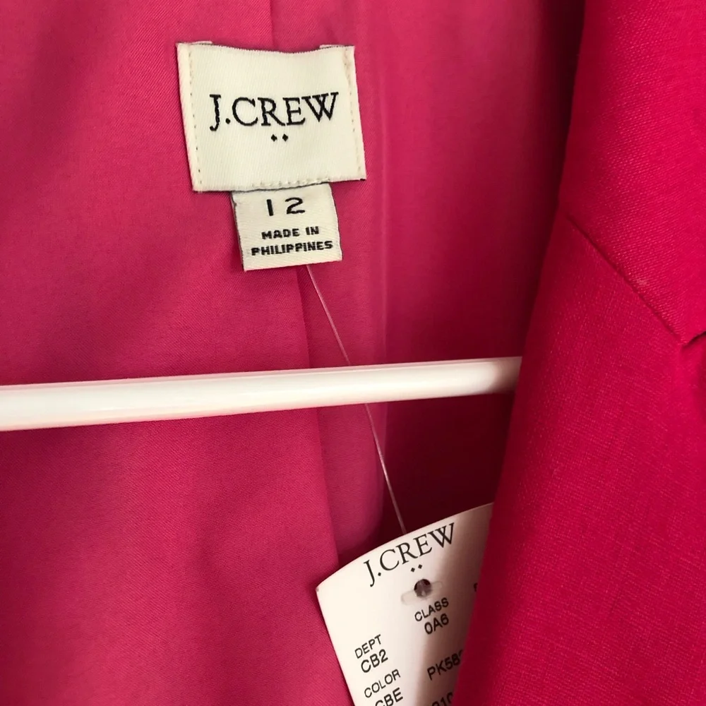New w Tag: J Crew Linen Blend One Button Blazer. Size 12